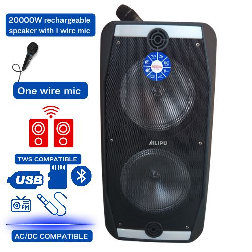AILIPU 20000W portable rechargeable speaker with one wire mic and led display