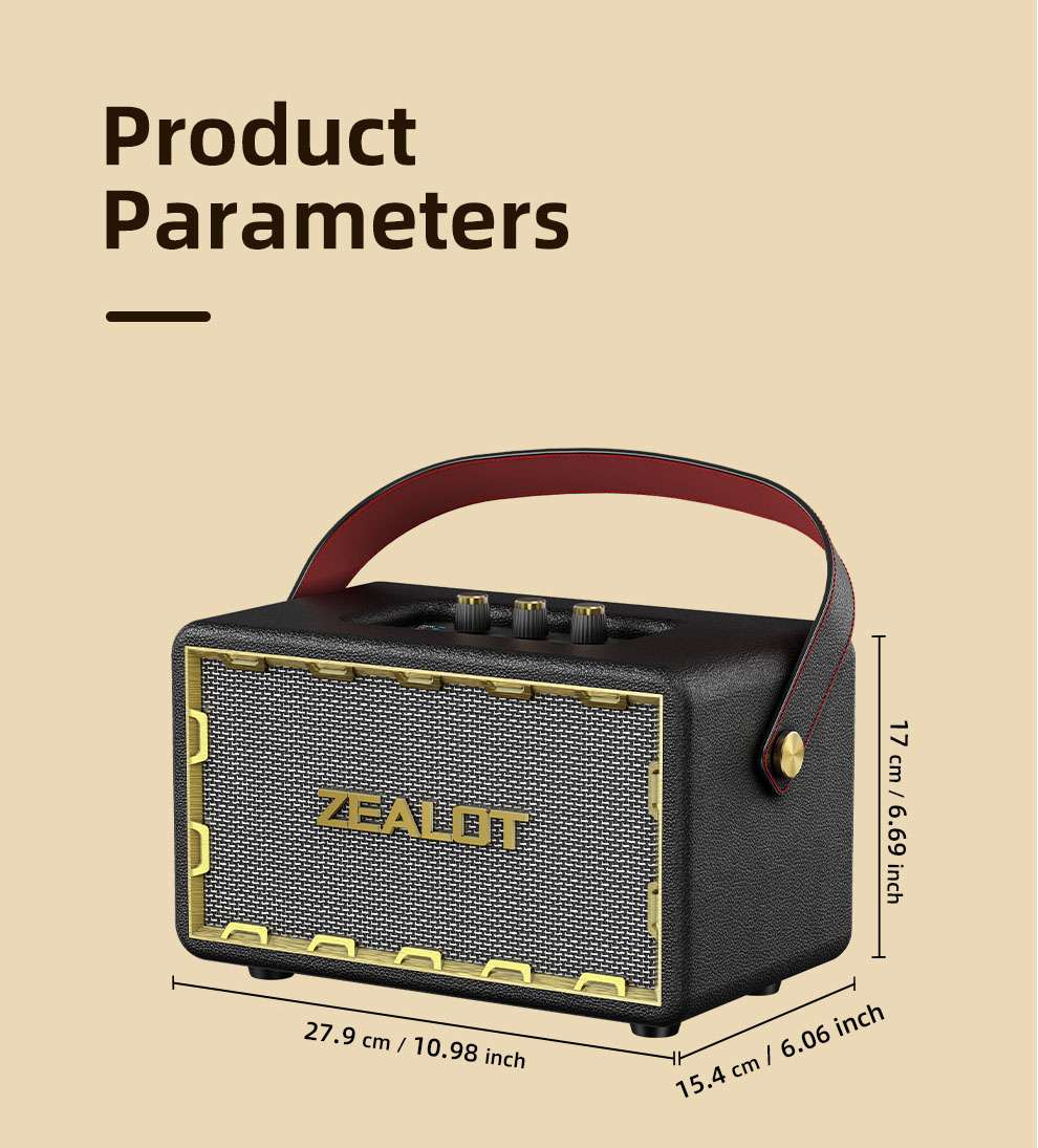 Zealot MT01 Retro Bluetooth Speaker, Portable Wireless Speaker