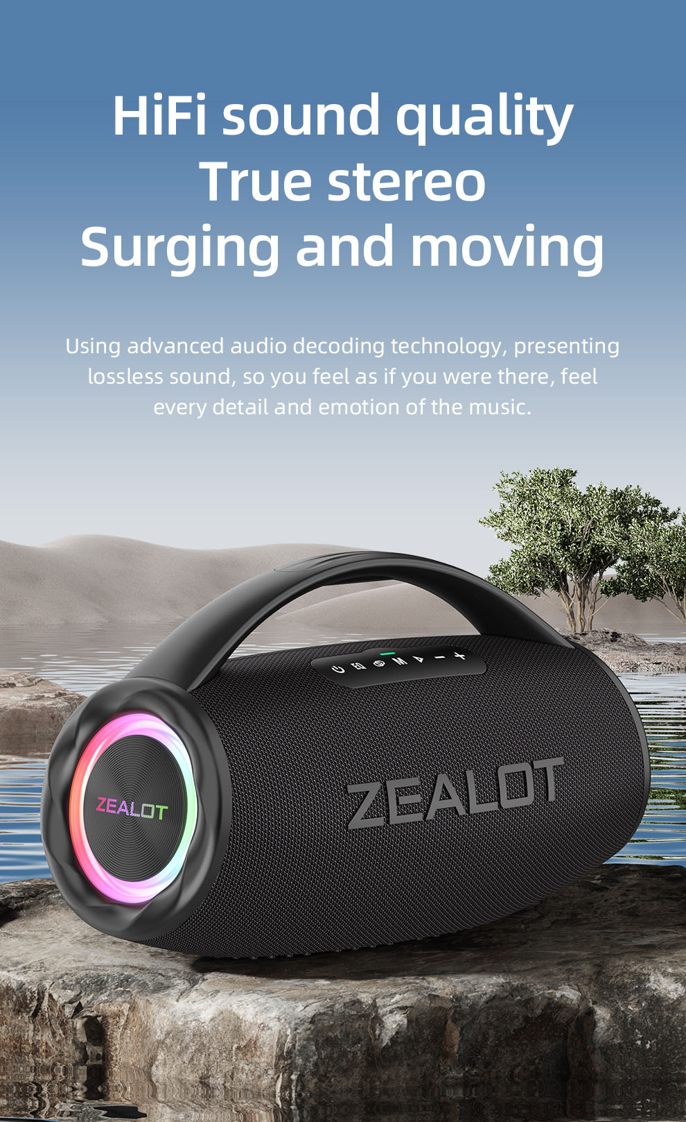 Zealot S97 Bluetooth Speaker 80W High Power Super Bass